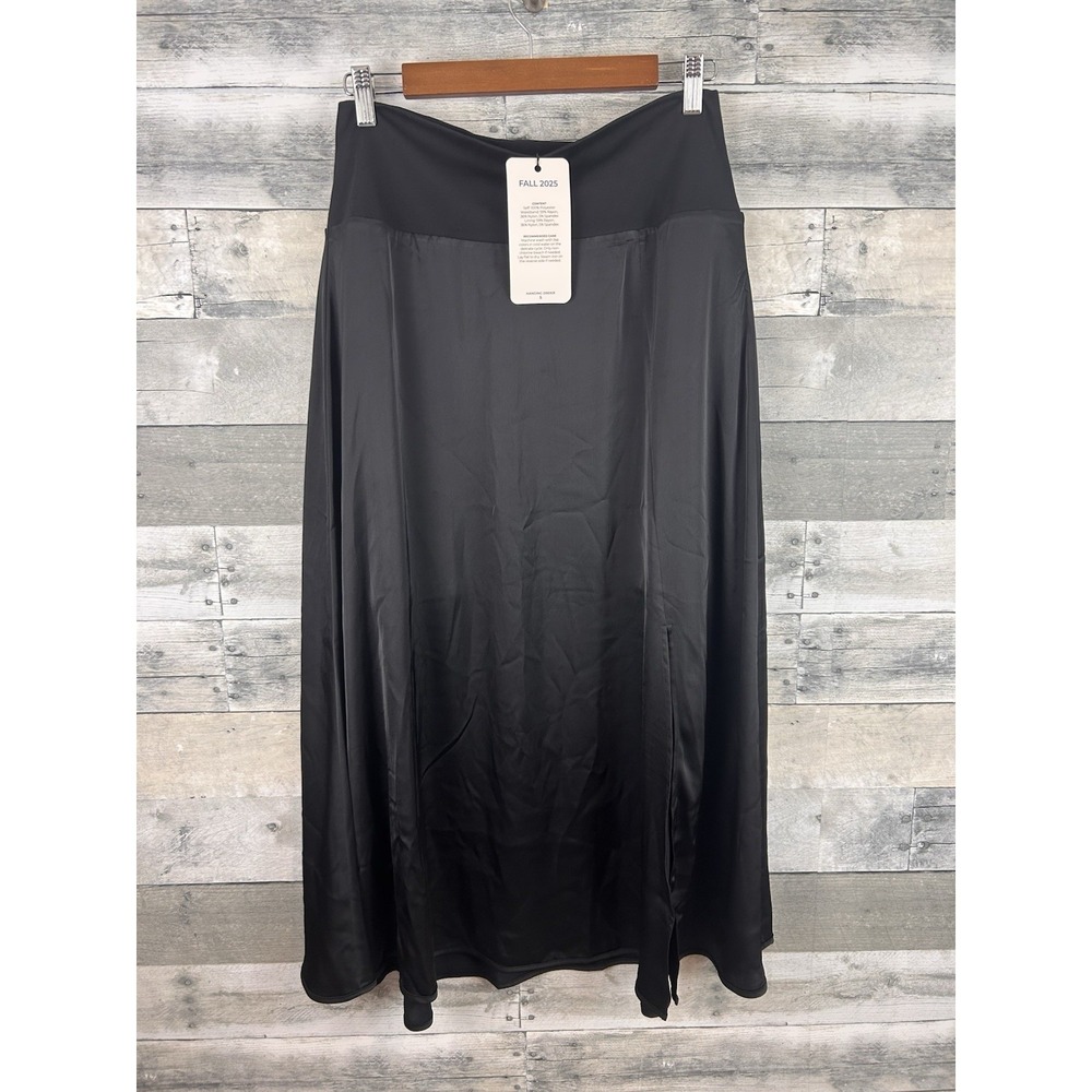 Cabi Women's Black Medium Satin Midi Skirt